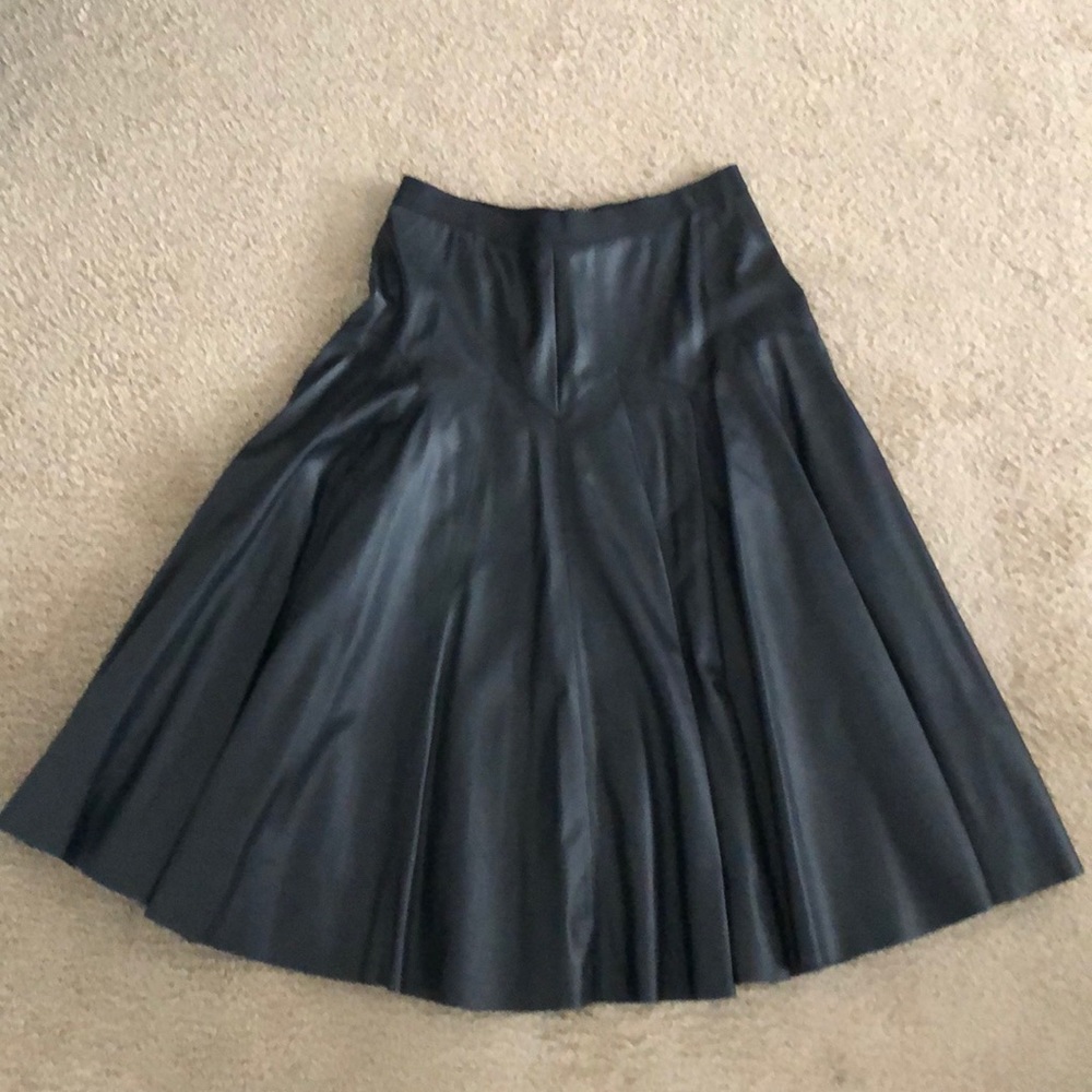 BCBG faux leather black skirt
